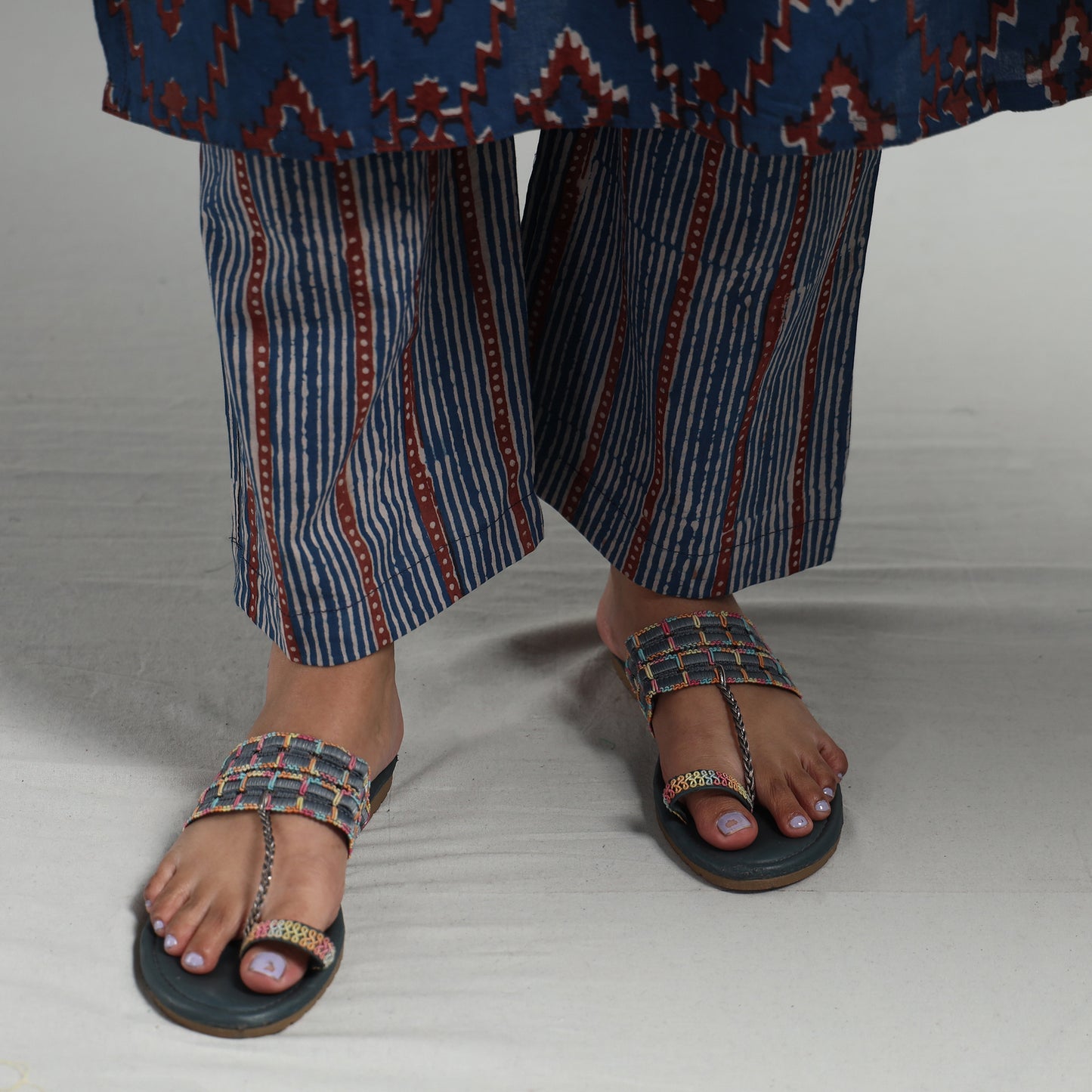 Pipad Kurta with Palazzo & Dupatta Set