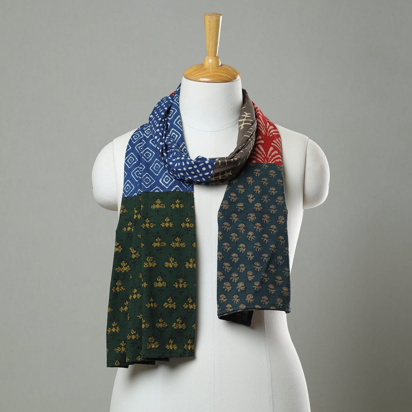 Patchwork Block Printed Cotton Stole