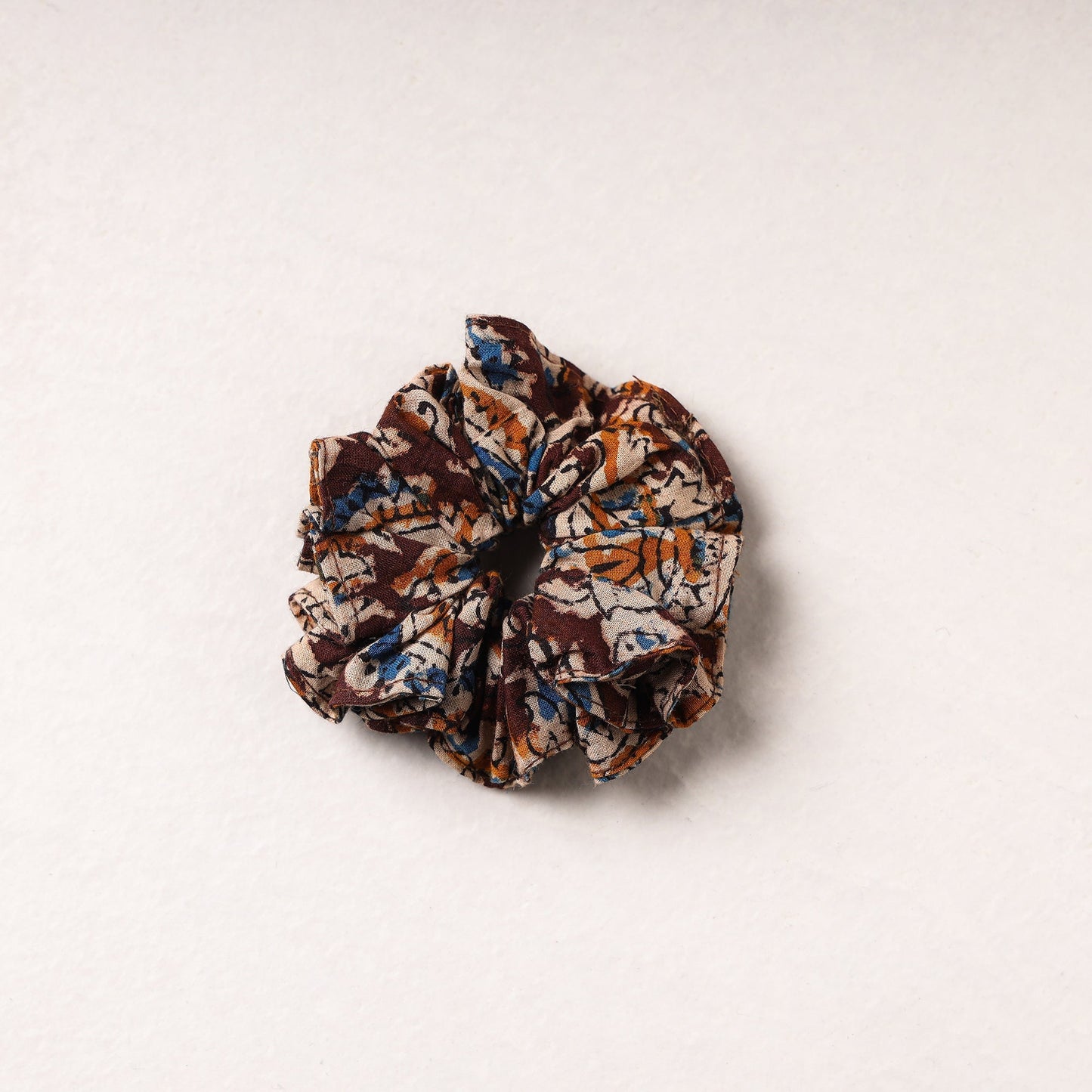 Kalamkari Block Printed Cotton Elastic Rubber Band/Scrunchie
