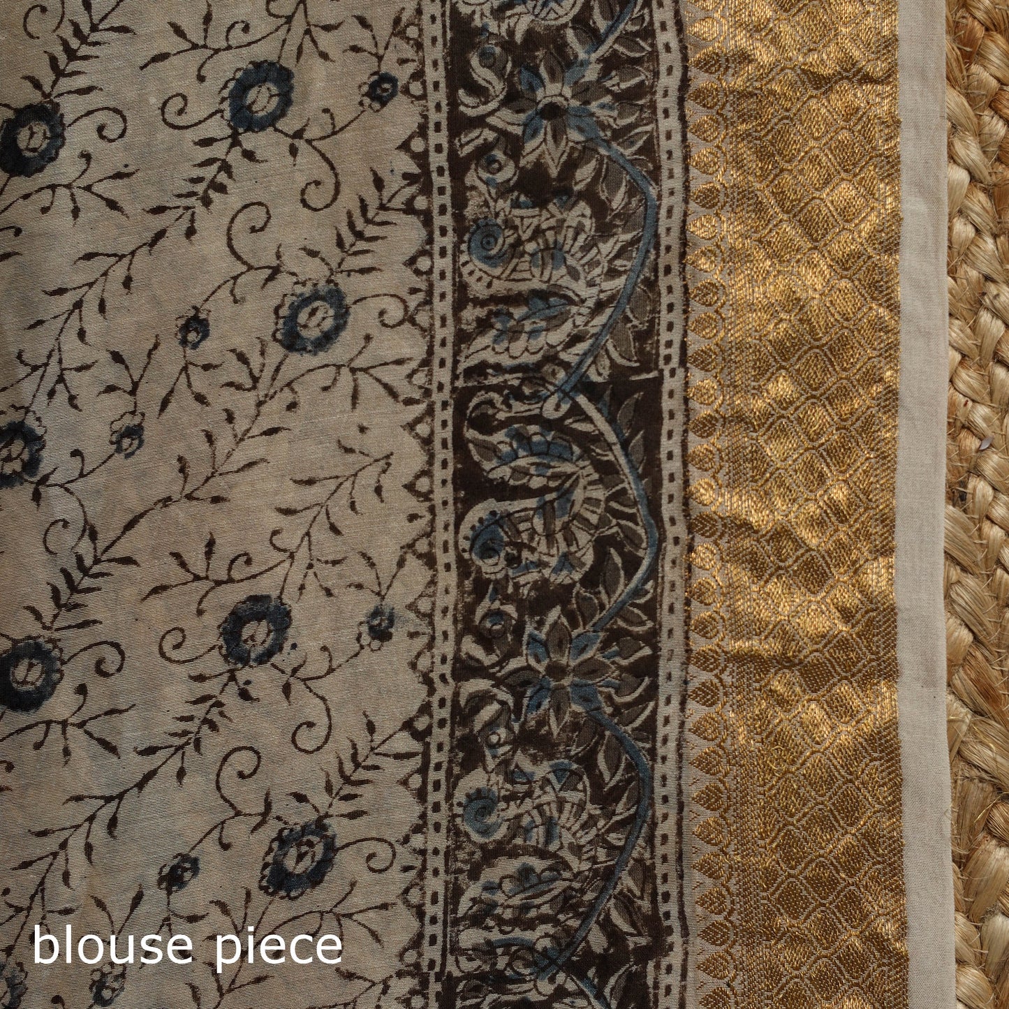 Black - natural dyed pedana chanderi silk kalamkari saree
