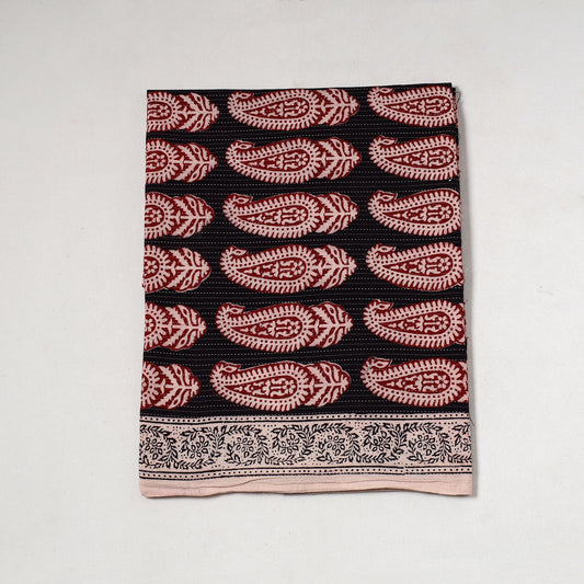 Black - Bagh Block Printed Cotton Precut Fabric (0.7 Meter) 56