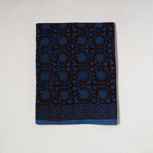 Black - Bagh Block Printed Cotton Precut Fabric (0.9 Meter) 58