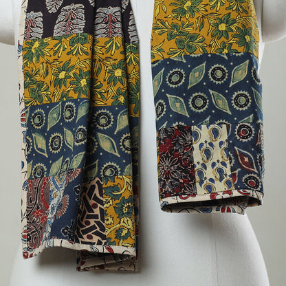 Multicolor - Ajrakh Block Printed Patchwork Cotton Stole 76