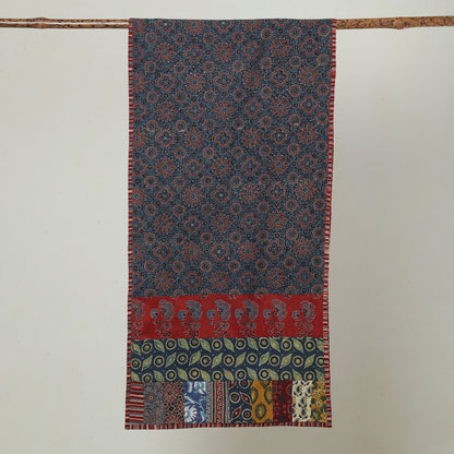Multicolor - Ajrakh Block Printed Patchwork Cotton Stole 63
