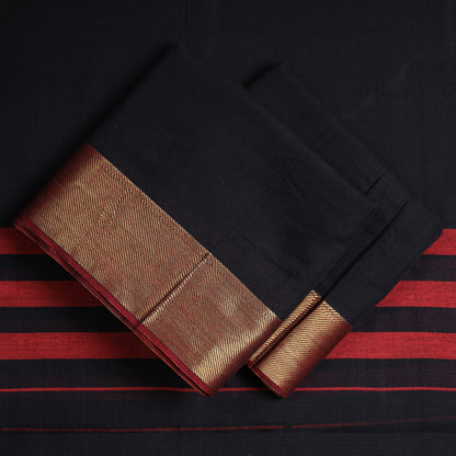 Black - 3pc Dharwad Cotton Suit Material Set 38