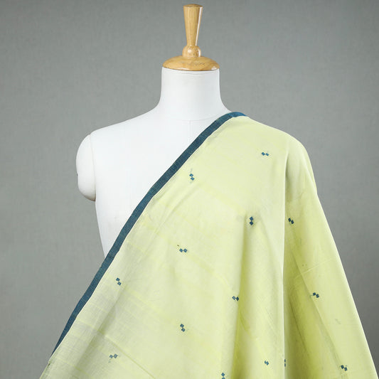 Green - Srikakulam Jamdani Buti Pure Handloom Cotton Fabric