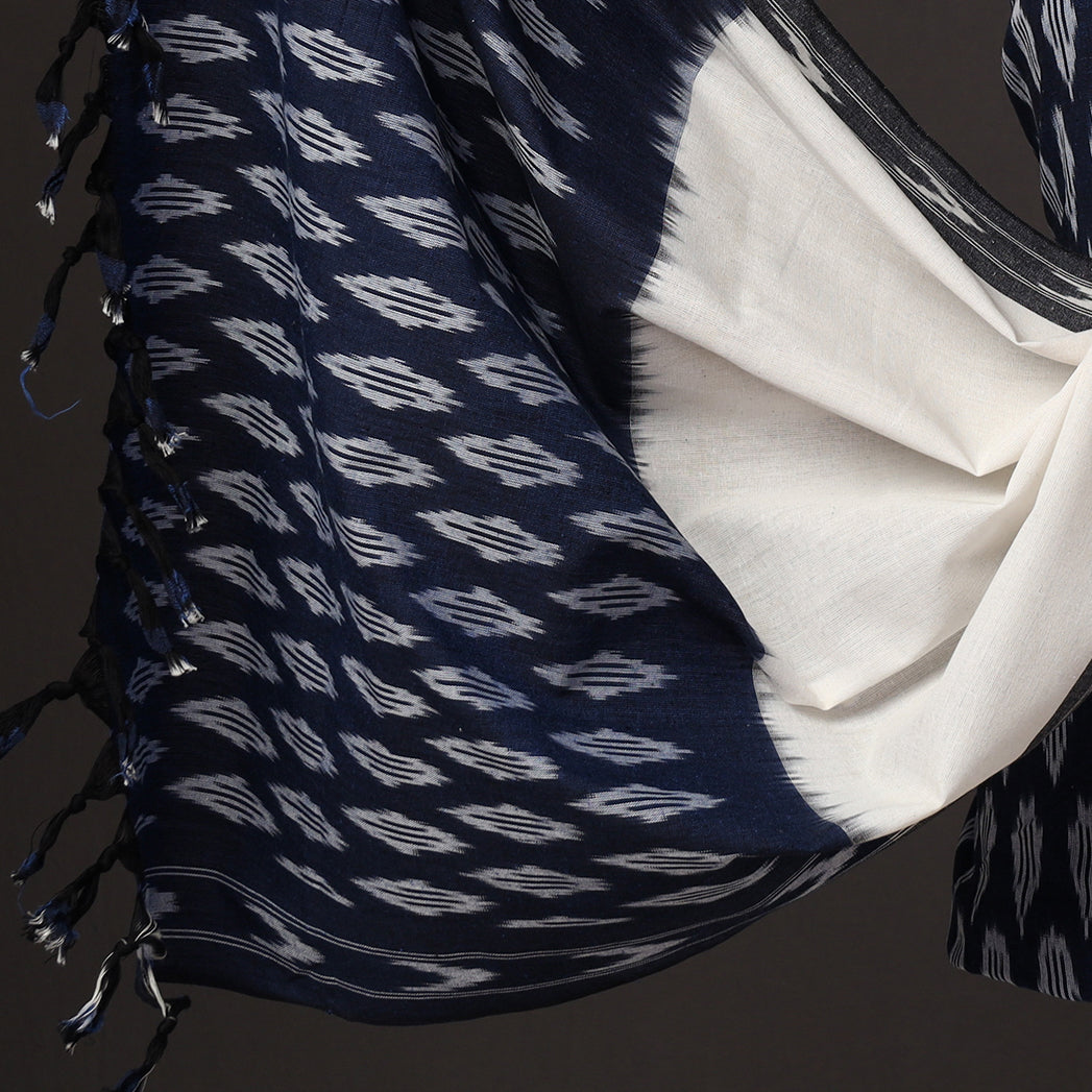 Blue - 3pc Pochampally Ikat Weave Handloom Cotton Suit Material Set 12