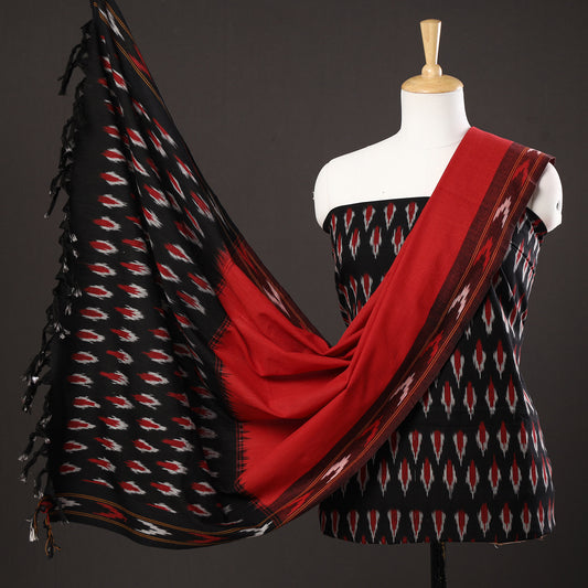 3pc Pochampally Ikat Weave Handloom Cotton Suit Material Set 68
