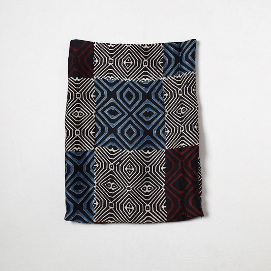 Multicolor - Ajrakh Hand Block Printed Modal Silk Precut Fabric 28