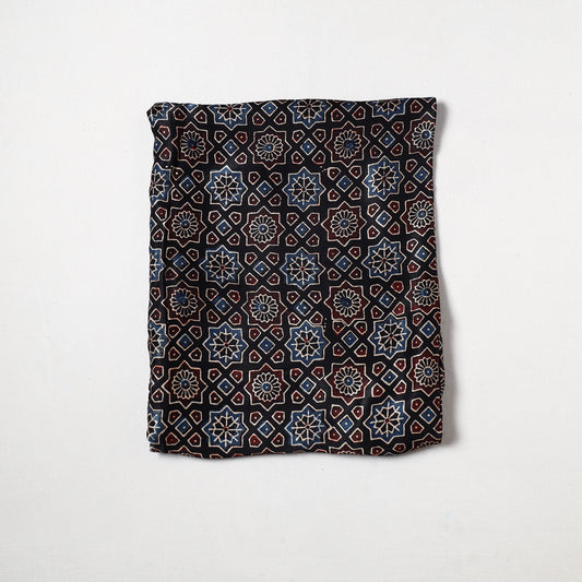 Ajrakh Hand Block Printed Modal Silk Precut Fabric 33