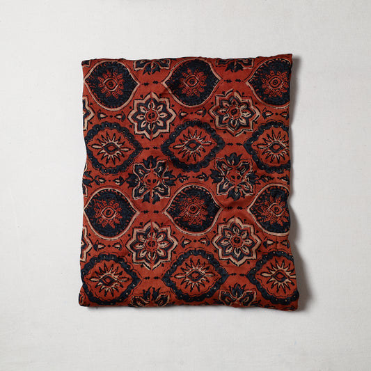 Orange - Ajrakh Hand Block Printed Modal Silk Precut Fabric (1.4 meter) 39