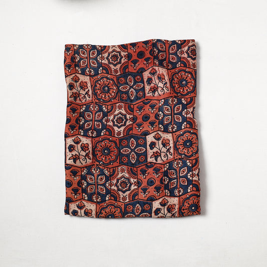 Multicolor - Ajrakh Hand Block Printed Modal Silk Precut Fabric (1.5 meter) 40