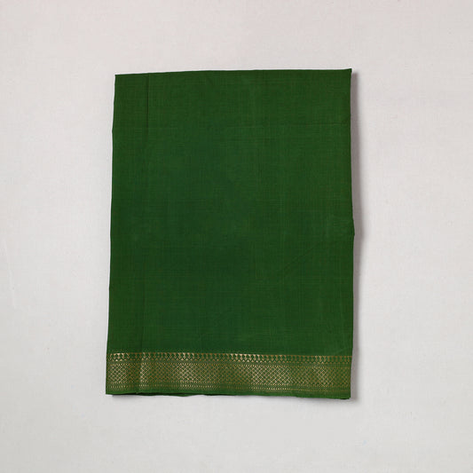 Green - Mangalagiri Handloom Cotton Zari Border Precut Fabric (1.4 meter) 19