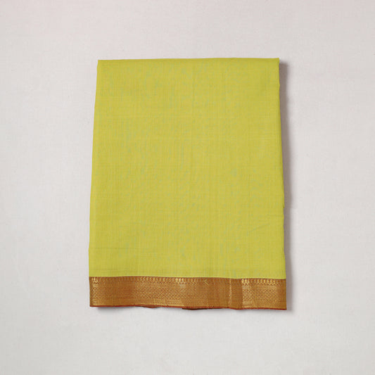 Green - Mangalagiri Handloom Cotton Zari Border Precut Fabric (2 meter) 23