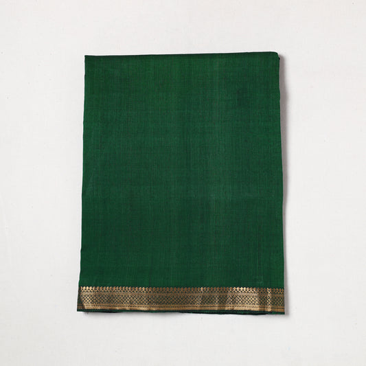 Green - Mangalagiri Handloom Cotton Zari Border Precut Fabric 37