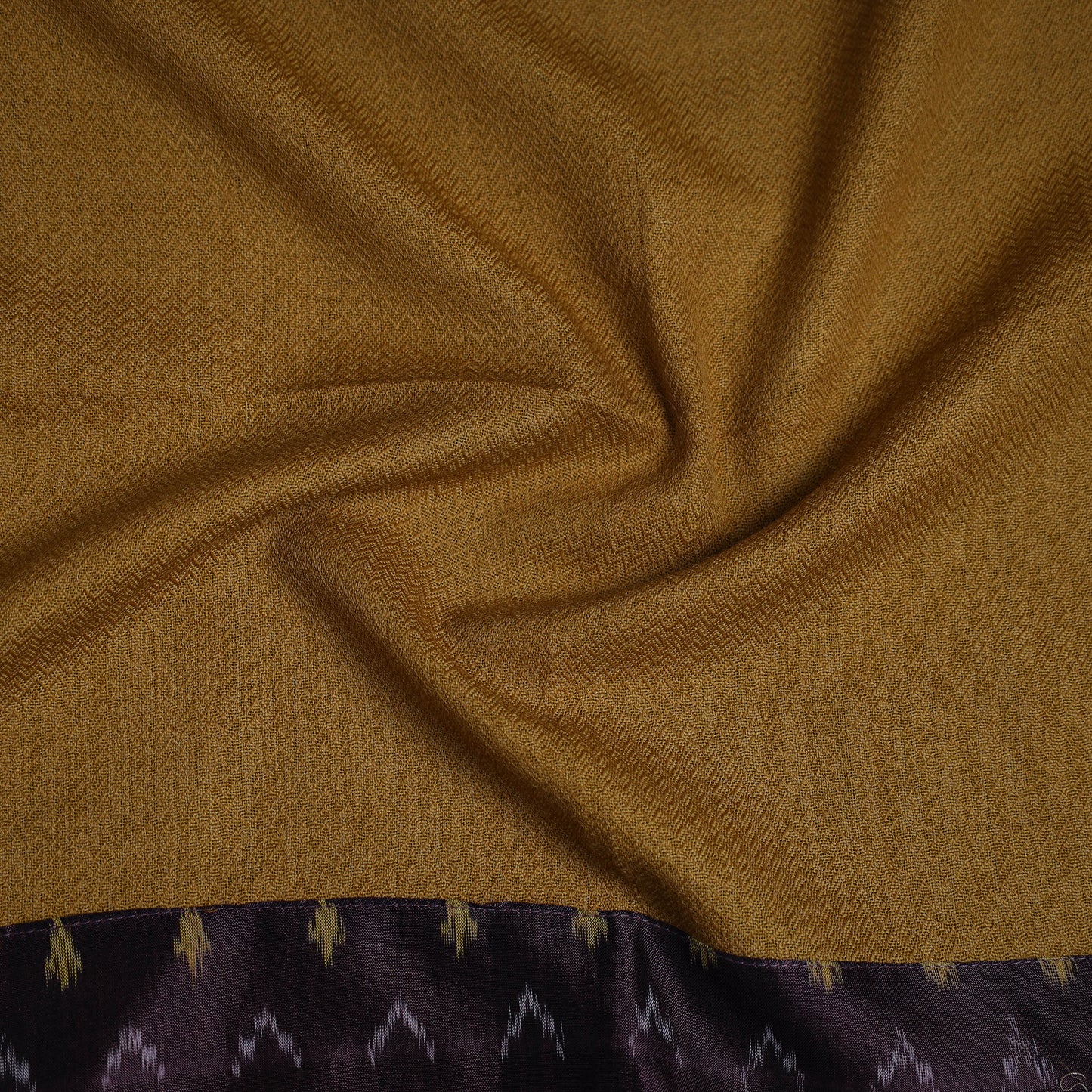 Yellow - woollen plain blouse piece 04 - handcrafted