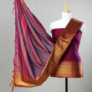Purple - 3pc Dharwad Cotton Suit Material Set 99