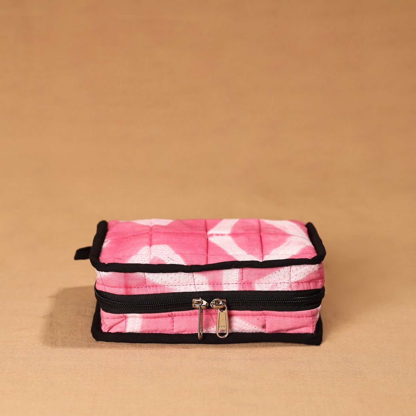 Pink Handmade 4 Pockets Cotton Jewellery Bag