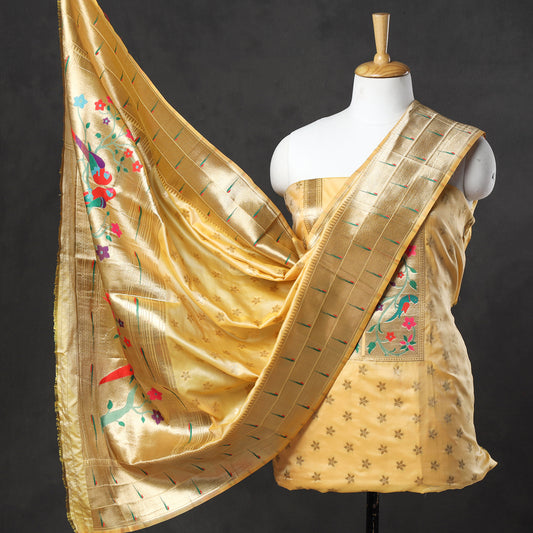 2pc Paithani Weave Silk Suit Material Set 01