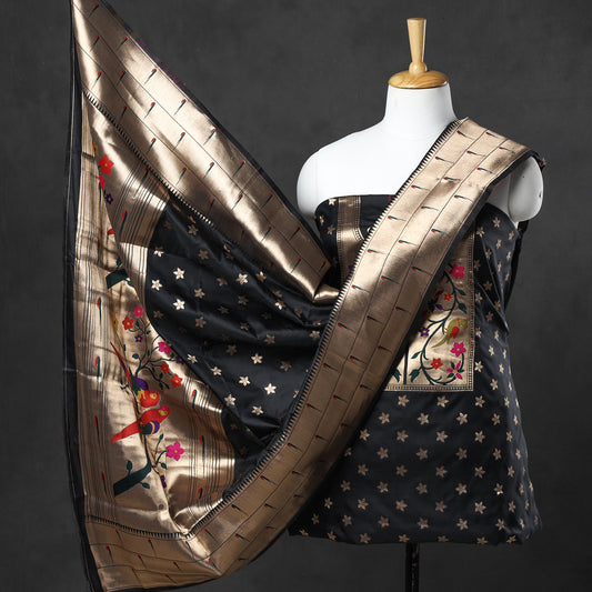 2pc Paithani Weave Silk Suit Material Set 04