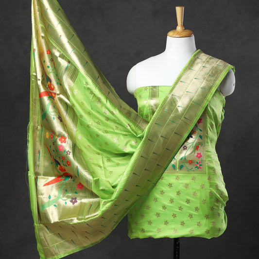 2pc Paithani Weave Silk Suit Material Set 05