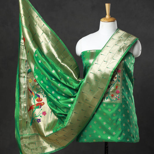 2pc Paithani Weave Silk Suit Material Set 06