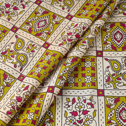 Multicolor - Kalamkari Printed Cotton Fabric 08