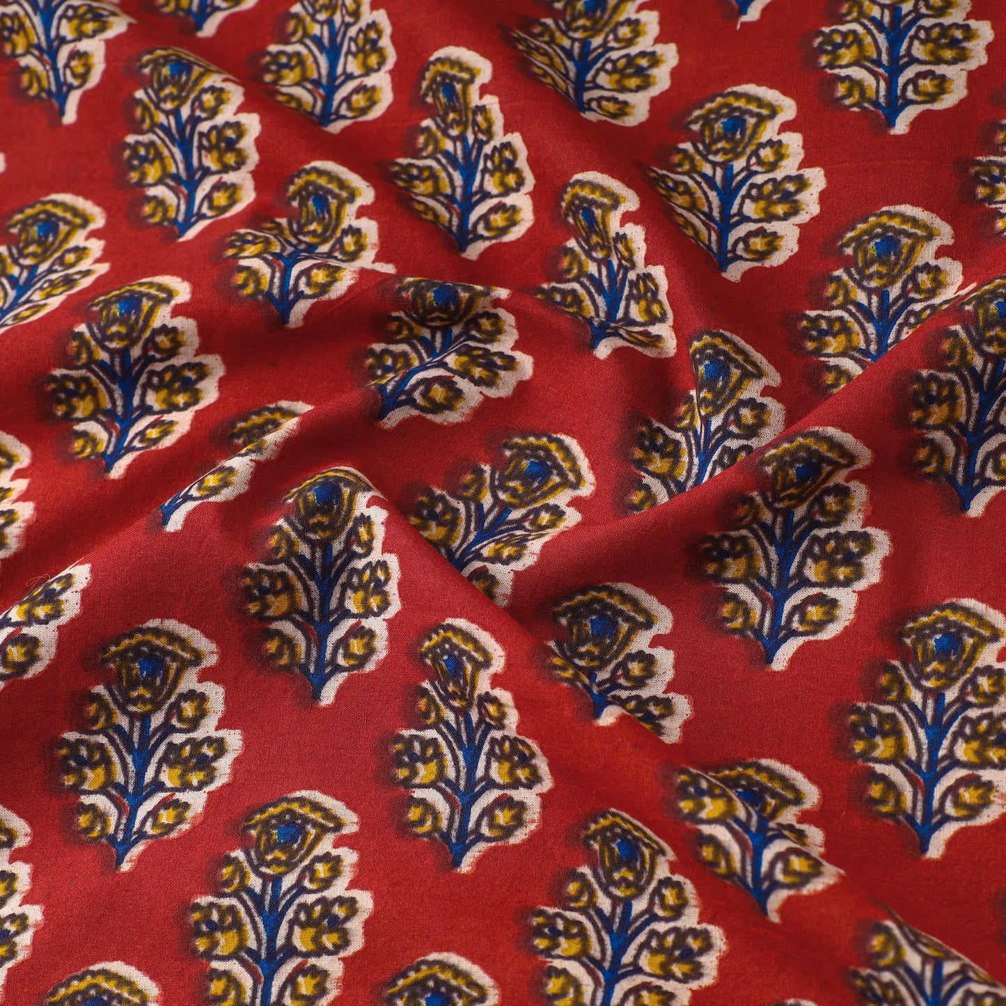 Red - Kalamkari Printed Cotton Fabric 11