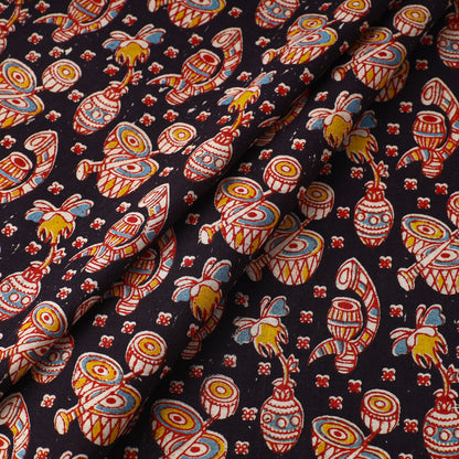 Black - Kalamkari Printed Cotton Fabric 18