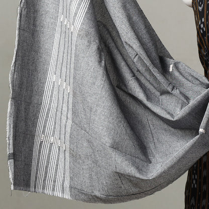 Black - 3pc Sambalpuri Ikat Weave Handloom Cotton Suit Material Set 01
