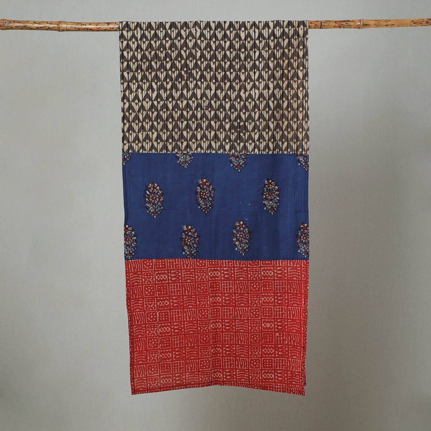 Patchwork Cotton Block Printed Stole 01 Online at iTokri.com