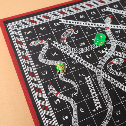 Snakes & Ladders - Traditional Indian Board Game (14 x 12 in)
