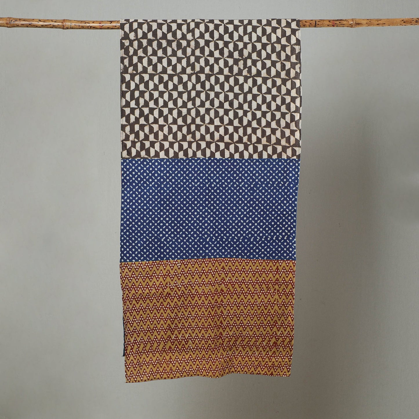 Patchwork Cotton Block Printed Stole 01 Online at iTokri.com