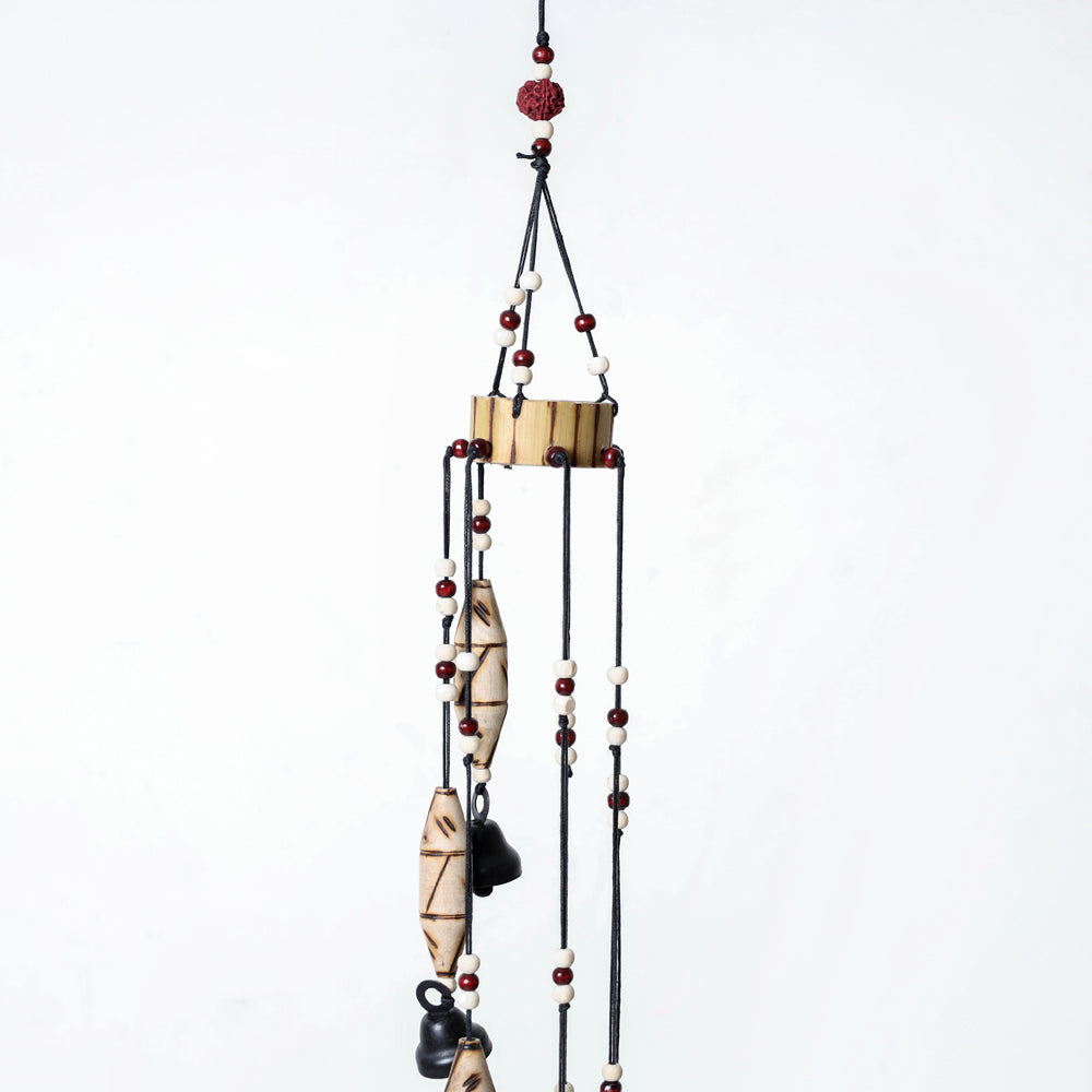 7 Bells - Hand Carved Khamhar Wood Wind Chimes