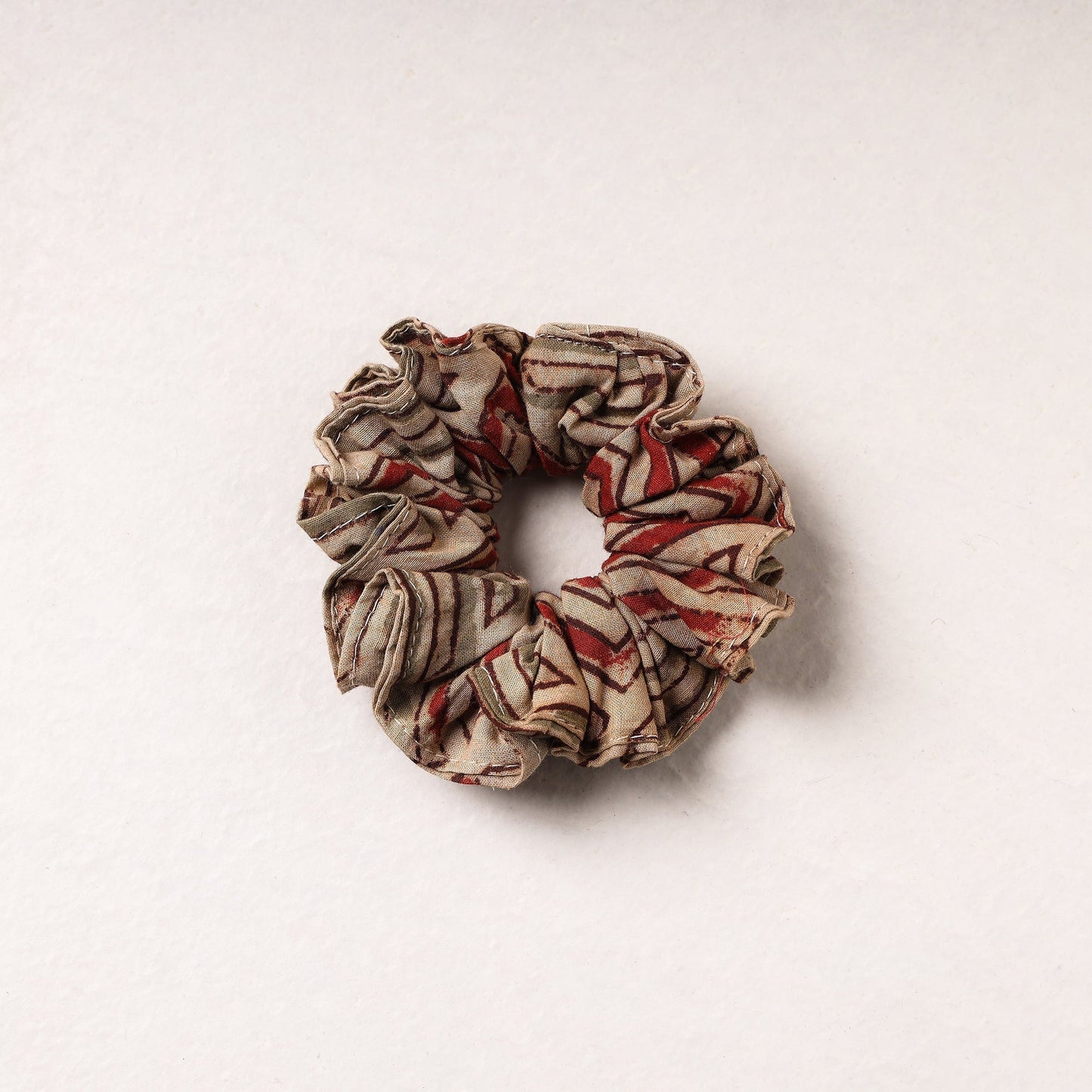 Kalamkari Block Printed Cotton Elastic Rubber Band/Scrunchie