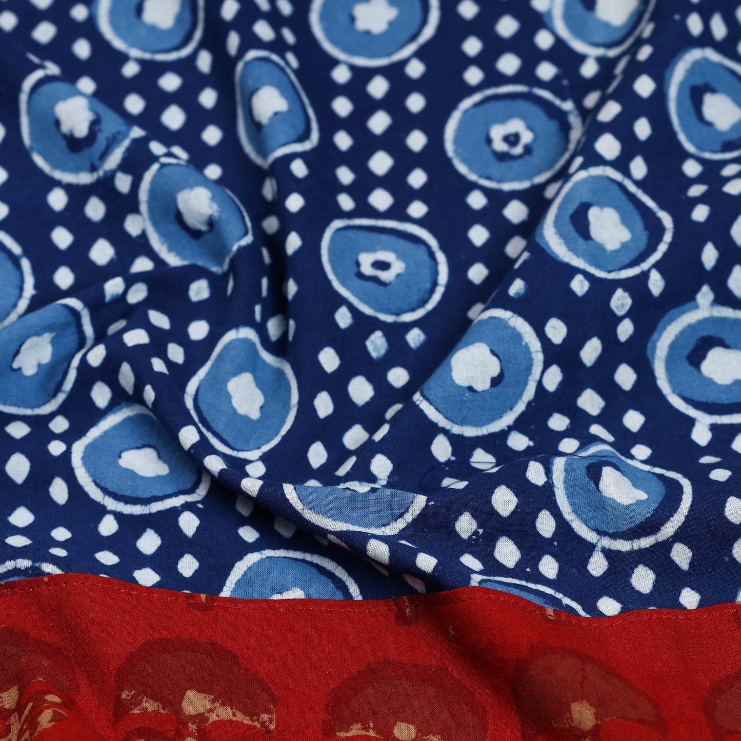 Shop Blue Block Print Cotton Pipad Blouse Piece