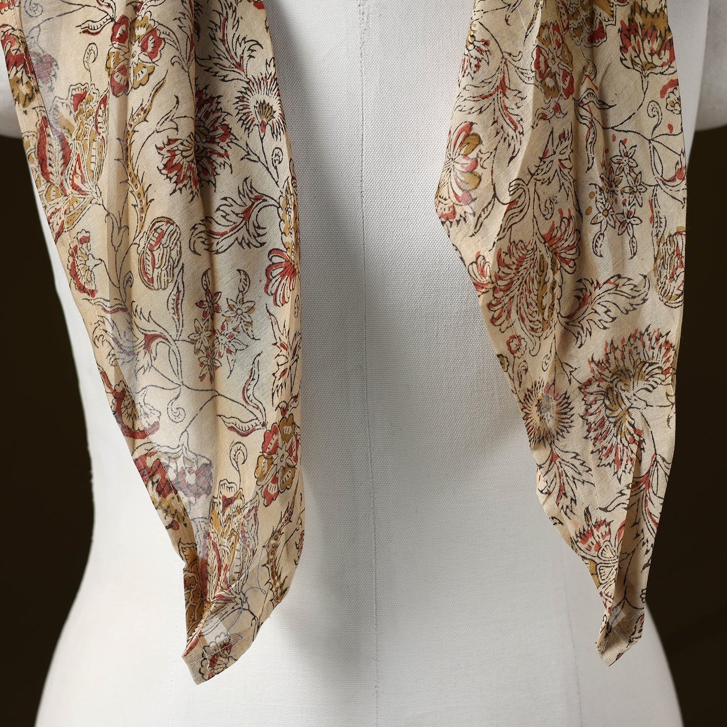 Kalamkari chanderi silk pendant necklace scarf 07