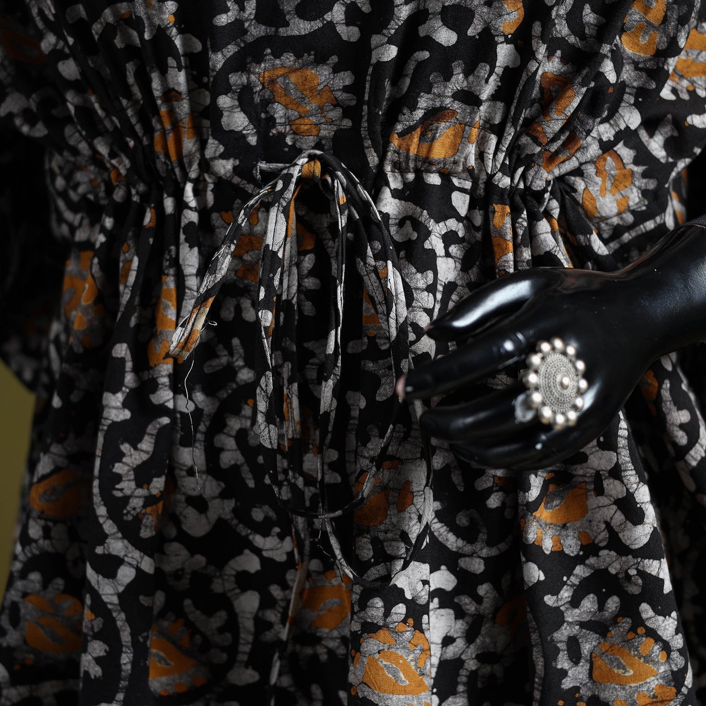 Hand batik cotton short kaftan 13 - handcrafted