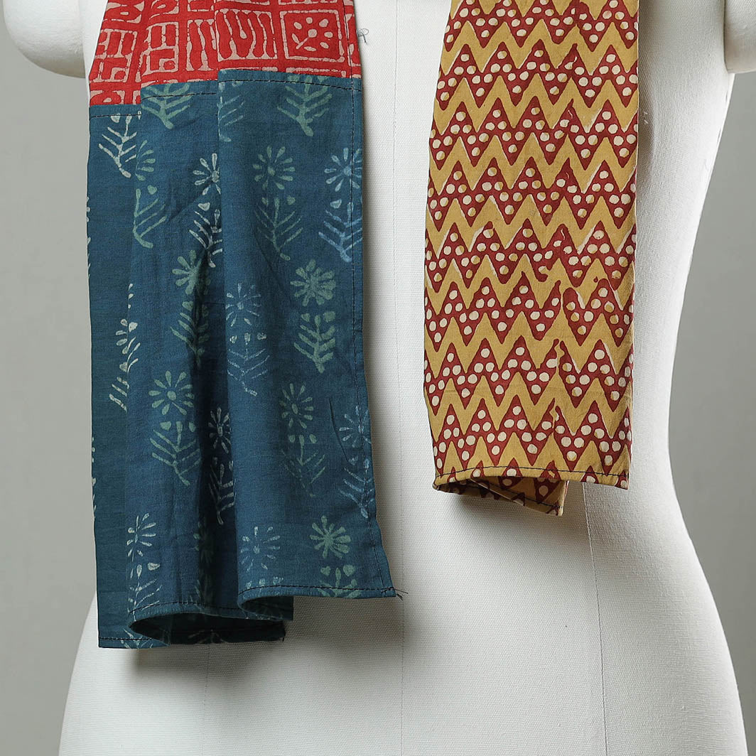 Patchwork Cotton Block Printed Stole 01 Online at iTokri.com