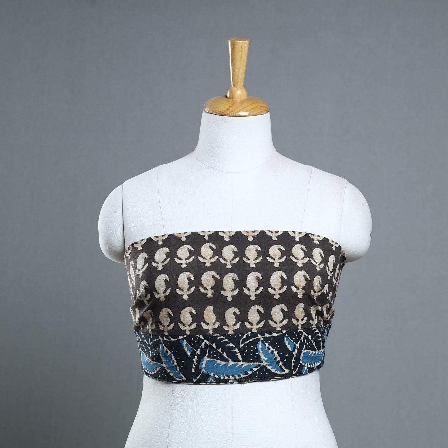 Brown - cotton pipad blouse piece 180 - handcrafted