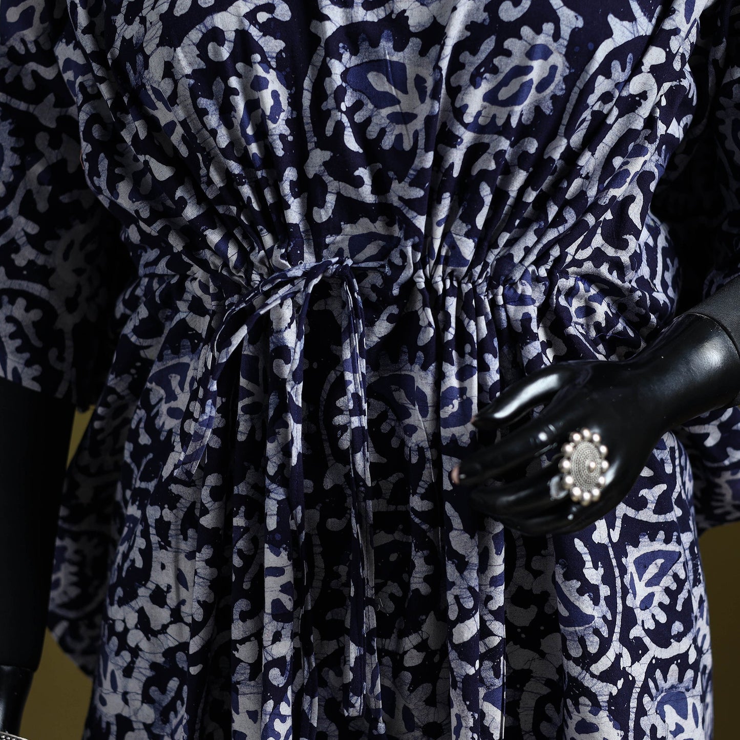 Hand batik cotton medium kaftan 26 - handcrafted