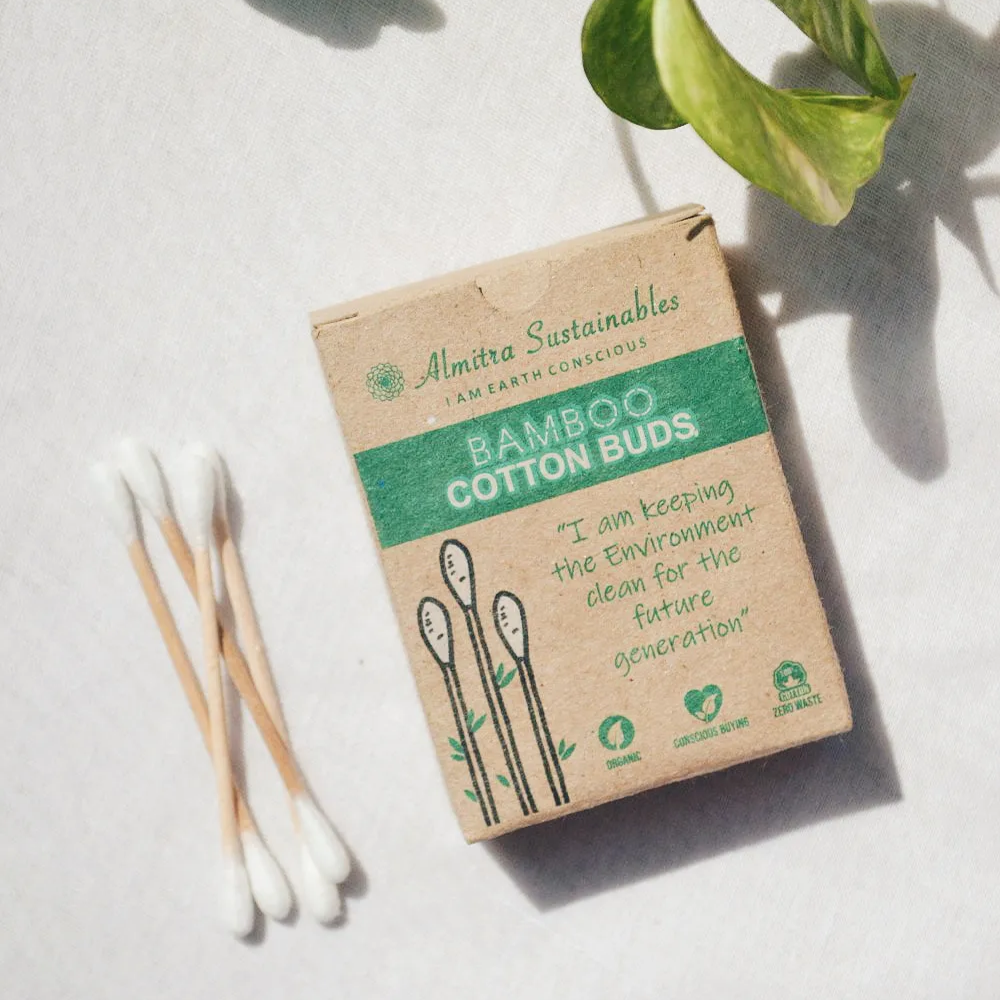 Handmade Bamboo Cotton Buds(Pack of 2 Boxes)