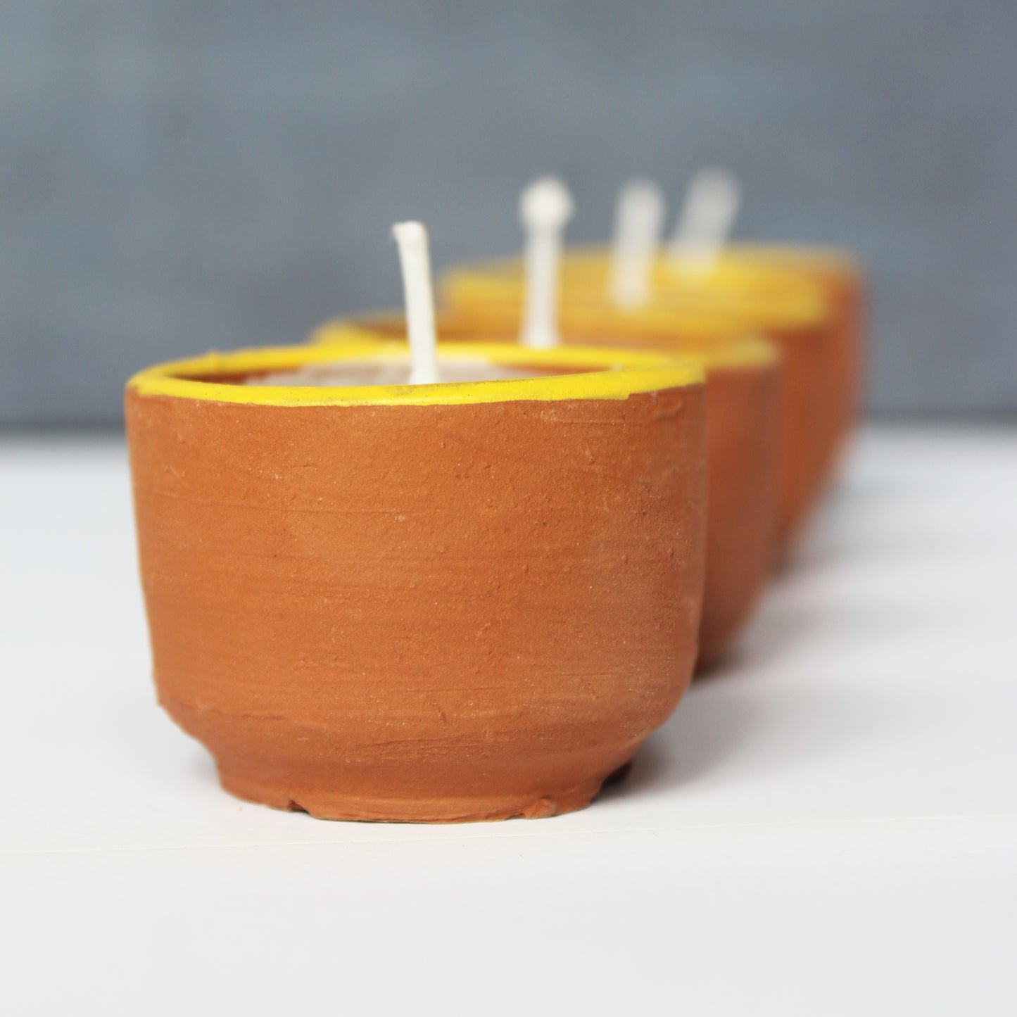 Handcrafted Terracotta "CUP" Candles Set of 12