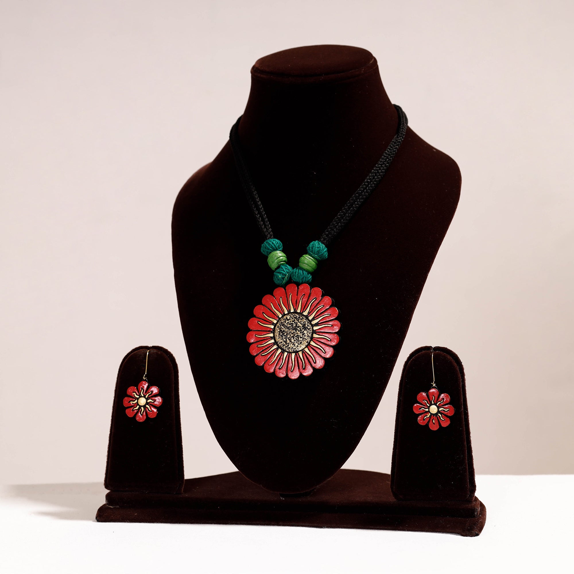 Red - Bishnupur Handpainted Terracotta Earrings 119 main image 1
