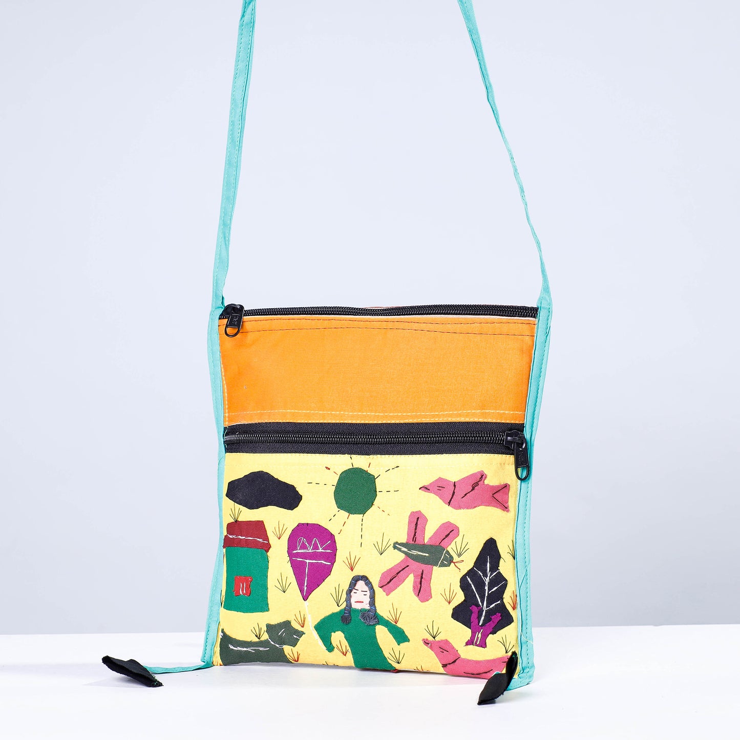 Pipli Applique Work Cotton Sling Bag