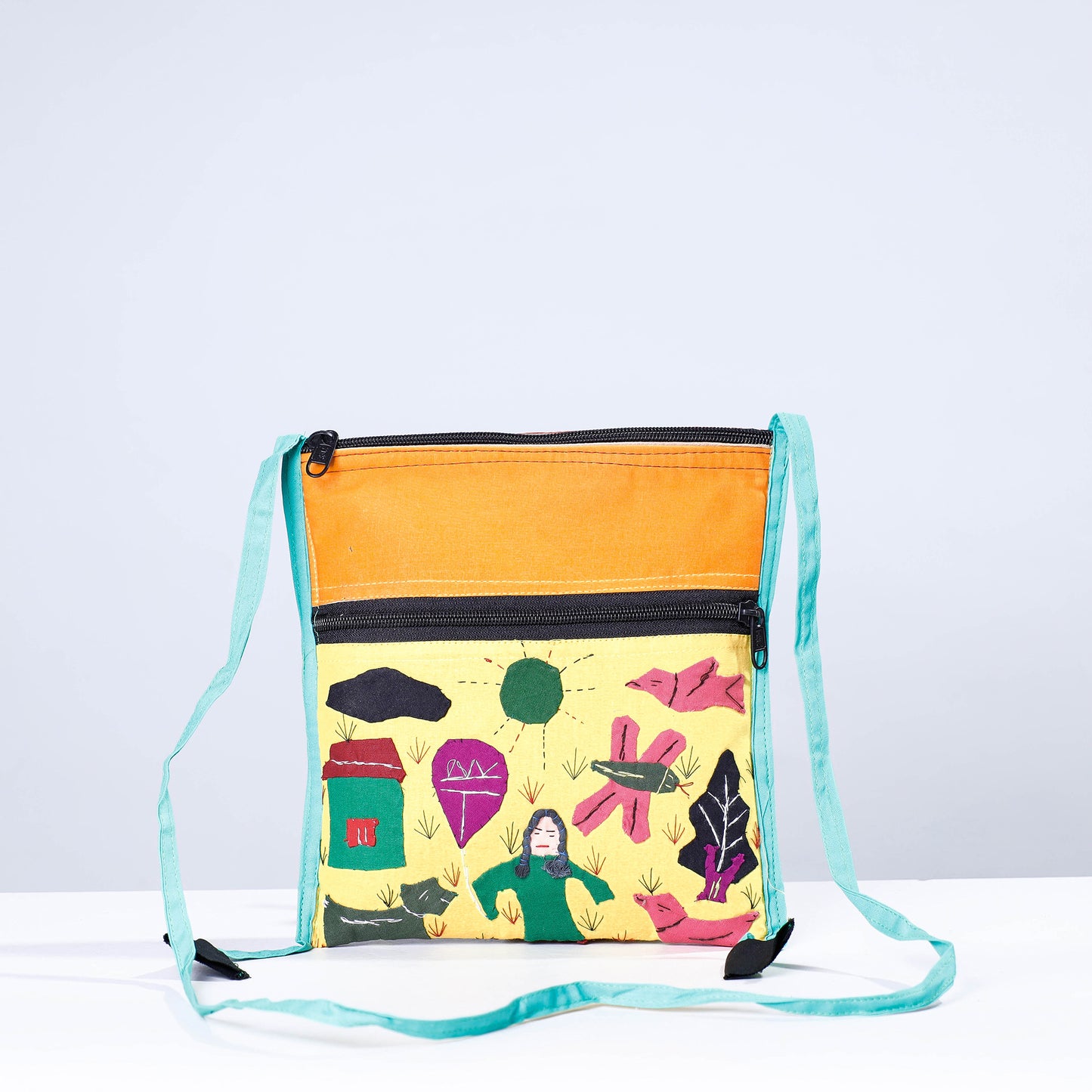 Pipli Applique Work Cotton Sling Bag