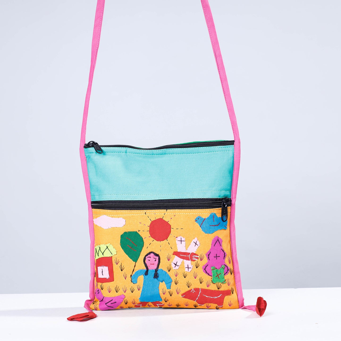 Pipli Applique Work Cotton Sling Bag Online at iTokri.com