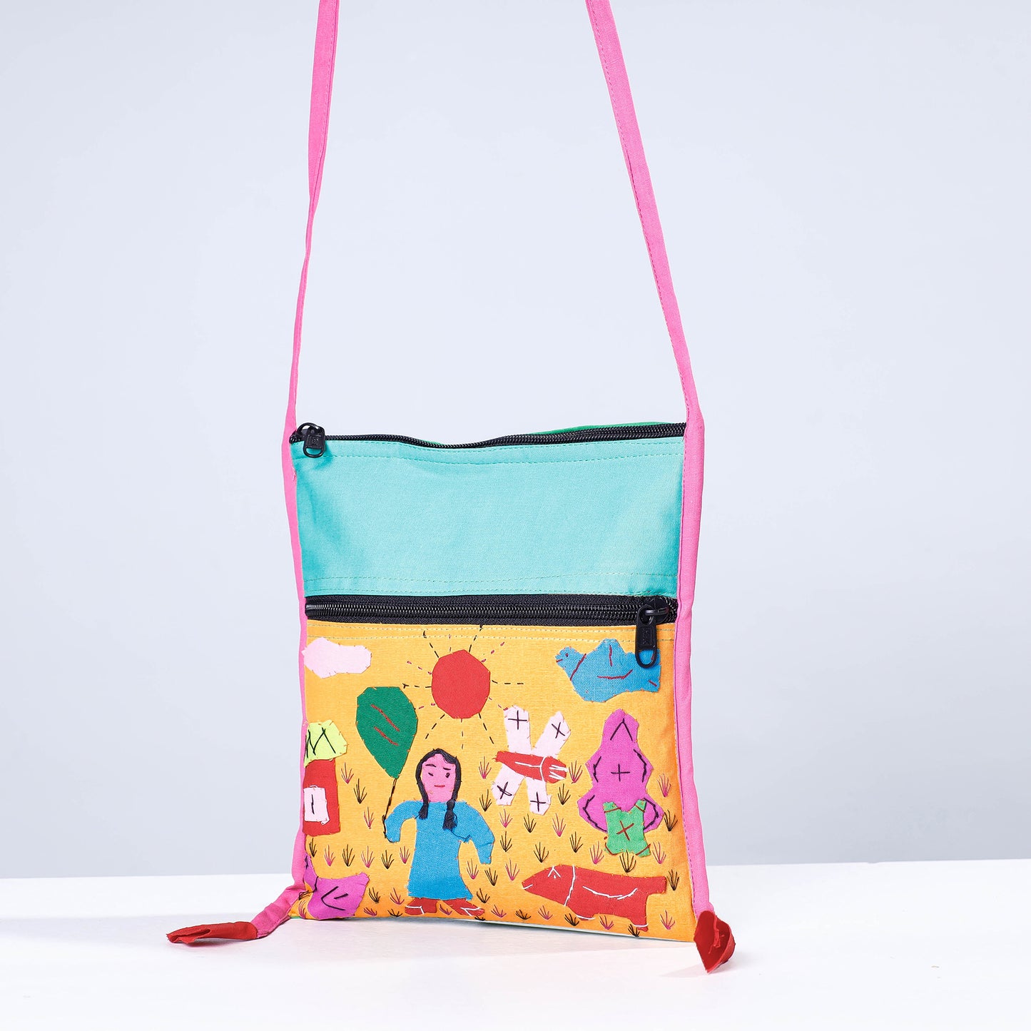 Pipli Applique Work Cotton Sling Bag Online at iTokri.com