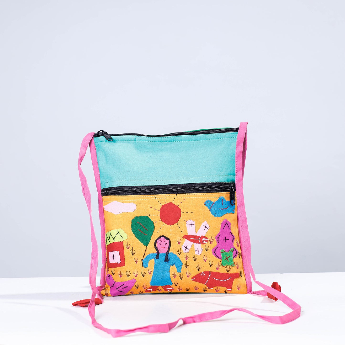 Pipli Applique Work Cotton Sling Bag Online at iTokri.com