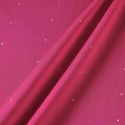 Pink - Traditional Chanderi Silk Handloom Zari Buti Fabric